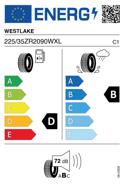 >>Etichetta Pneumatici WESTLAKE SA37 225/35ZR20 90 W XL
