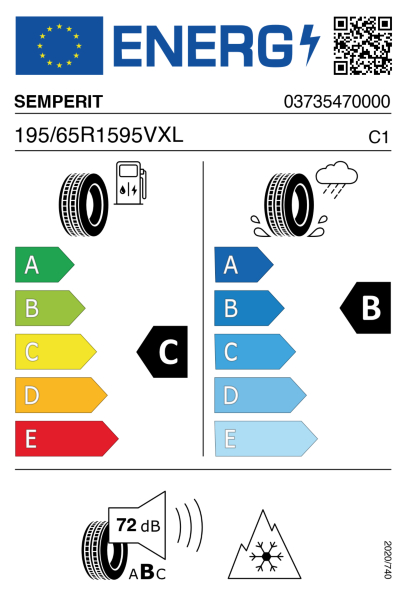 >>Etichetta Pneumatici SEMPERIT AS-GRIP 195/65 R15 95 V XL