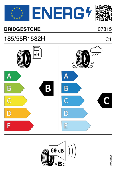 >>Etichetta Pneumatici BRIDGES EP150 185/55 R15 82 H