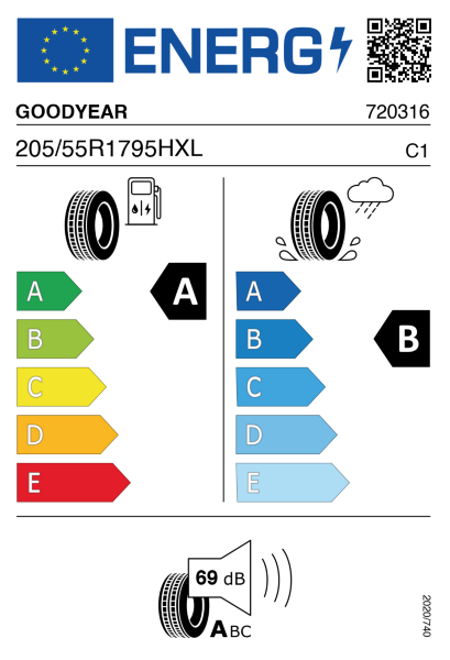 >>Etichetta Pneumatici GOODYEAR AS-COM 205/55 R17 95 H XL