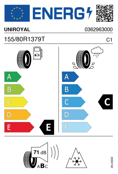 >>Etichetta Pneumatici UNIROYAL AL-EX2 155/80 R13 79 T