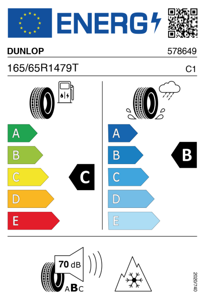 >>Etichetta Pneumatici DUNLOP ALL-SE 165/65 R14 79 T