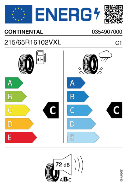 >>Etichetta Pneumatici CONTI 4X4-CO 215/65 R16 102V