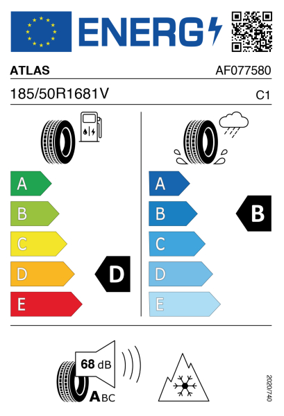 >>Etichetta Pneumatici ATLAS GR3-4S 185/50 R16 81 V