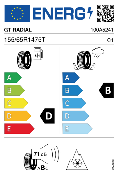 >>Etichetta Pneumatici GTRADIAL 4-SEAS 155/65 R14 75 T