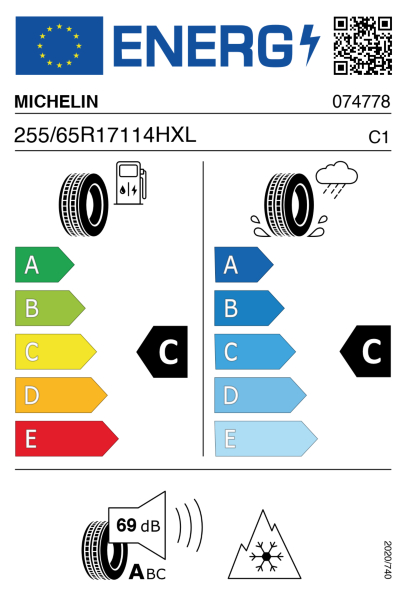 >>Etichetta Pneumatici MICHELIN AL-LA2 255/65 R17 114H XL