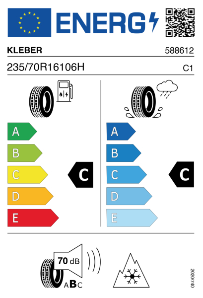 >>Etichetta Pneumatici KLEBER CITI 235/70 R16 106H