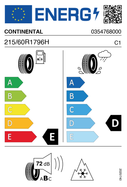 >>Etichetta Pneumatici CONTI 4X4-WI 215/60 R17 96 H