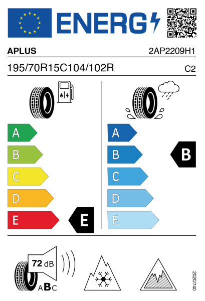 >>Etichetta Pneumatici A-PLUS A869 195/70 R15 104/102R