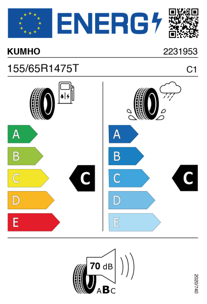 >>Etichetta Pneumatici KUMHO ES31 155/65 R14 75 T