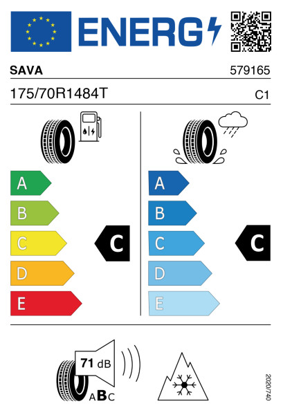 Etichetta pneumatici SAVA ALLWEA 175/70 R14 84 T Etichetta pneumatici SAVA ALLWEA 175/70 R14 84 T