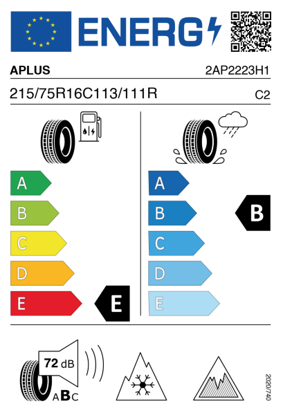 >>Etichetta Pneumatici A-PLUS A869 215/75 R16 113/111R