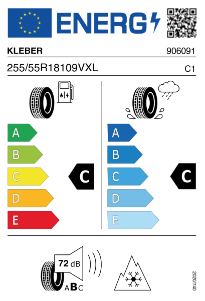 >>Etichetta Pneumatici KLEBER CITI 255/55 R18 109V XL