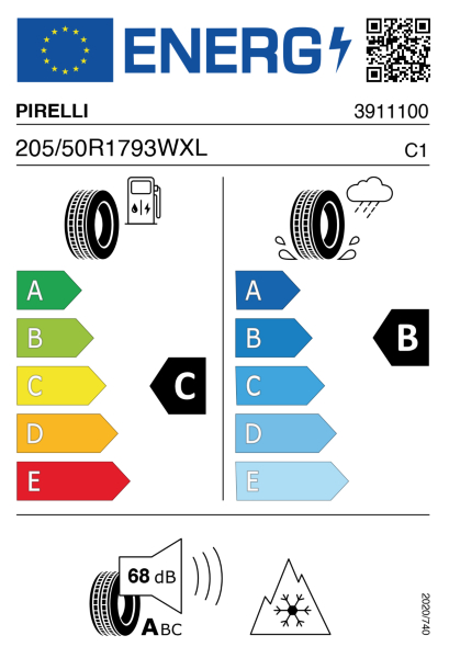 >>Etichetta Pneumatici PIRELLI AS-SF2 205/50 R17 93 W XL