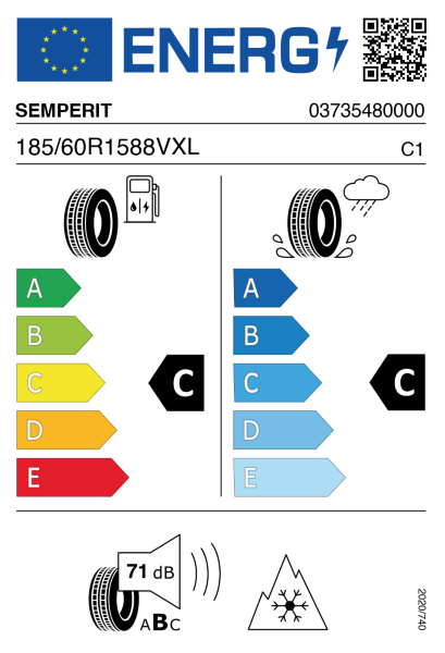 >>Etichetta Pneumatici SEMPERIT AS-GRIP 185/60 R15 88 V XL