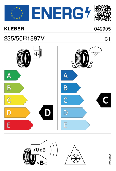 >>Etichetta Pneumatici KLEBER CITI 235/50 R18 97 V
