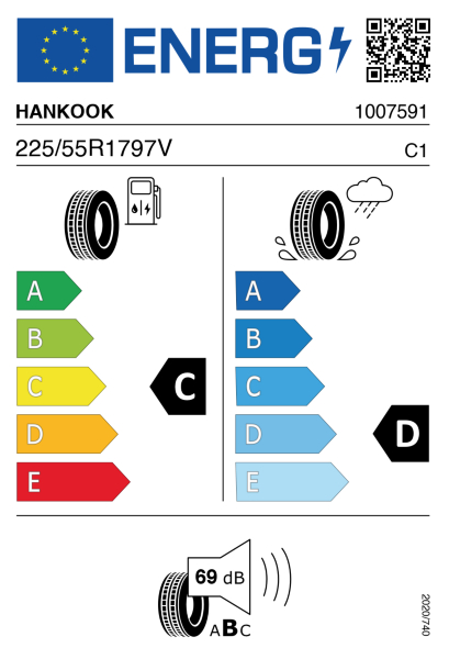 >>Etichetta Pneumatici *HANKOOK K415 225/55 R17 97 V