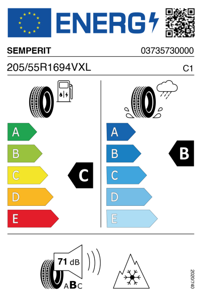 >>Etichetta Pneumatici SEMPERIT AS-GRIP 205/55 R16 94 V XL